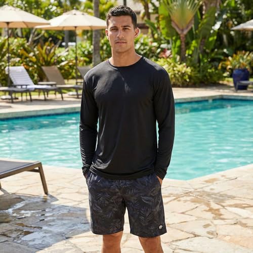 Hardcore Men's Long Sleeve Loose Fit Rash Guard Surf Shirt Water Sports Swimwear
