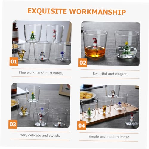 SHOWERORO Snowman Glass Transparent Beverage Cup Adorable Party Drinkware for Bar Supplies Beer and Water Unique Design fo...