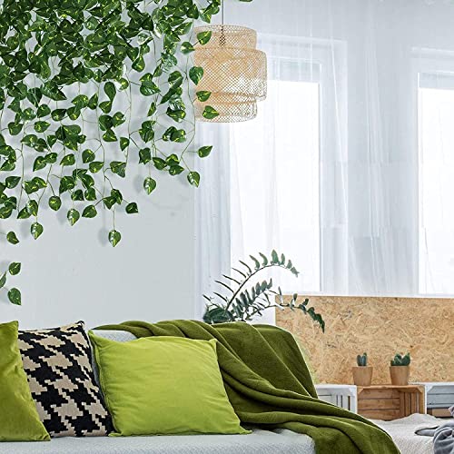 CEWOR Fake Vines for Room Decor 24 Pack 168ft Artificial Ivy Greenery Garland for Bedroom Wall Decor, Hanging Green Leaves...