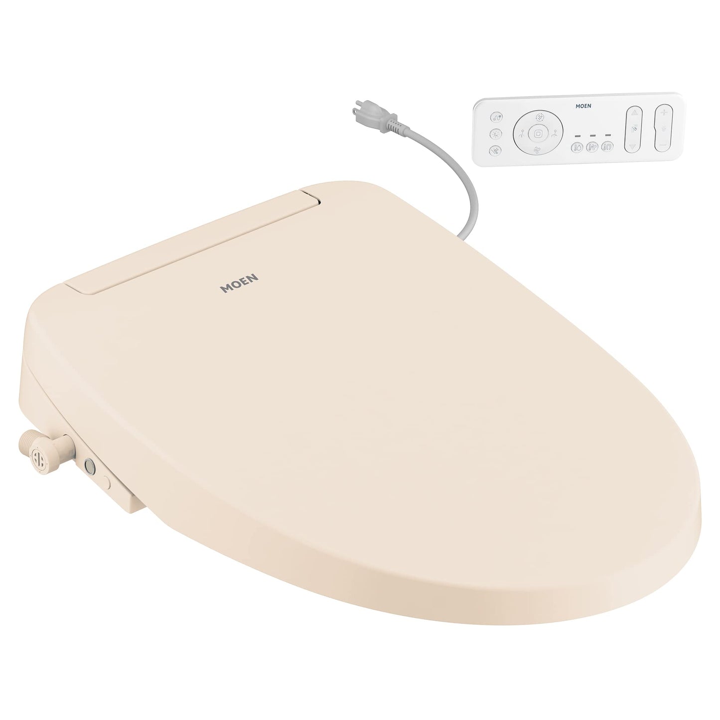 Moen 3-Series Biscuit Standard Electronic Bidet Seat with Remote Control for Elongated Toilets, Electrical Outlet Required, EB1500-EBS