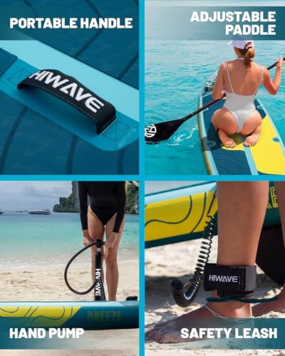 Hiwave Inflatable Stand Up Paddle Board 11’*34”*6” Sup Board, 420lbs Capacity Adult&Youth Paddle Board, Pet Friendly for O...