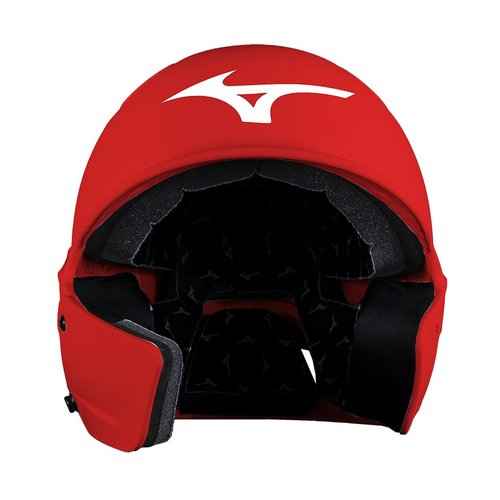 Bundle of Mizuno B6 Youth Baseball Batting Helmet, Red, Youth One Size + Mizuno Batters Face Protector, Red, Left Hand Batter