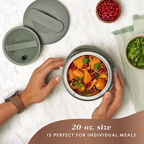 Crock-Pot Portable Electric Lunch Box 20-Ounce Food Warmer Moonshine Green | Ideal for Travel On-the-Go | Keeps Food Spil...