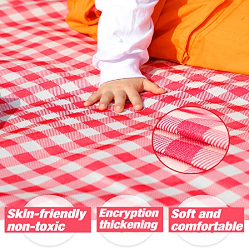 LRUUIDDE Oversize Picnic Beach Blanket, 80''x60'' Outdoor Waterproof Foldable, Sandproof Blankets Plaid Picnic Mat for Bea...