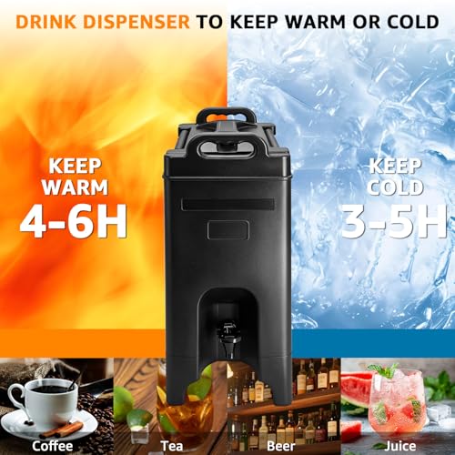 EVGTTI 5 Gallon Insulated Beverage Dispenser,Food-grade LLDPE Hot and Cold Beverage Server,Thermal Drink Dispenser Cooler ...