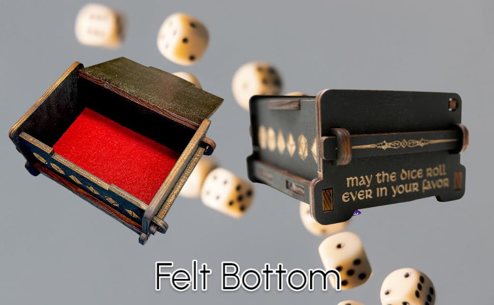 Dice Box - BLACK - 6x4x3 Also holds jewelry and great for desks and desk top items (Goblin - PERSONALIZED)