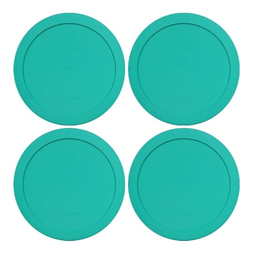 Lids for Pyrex and Anchor Round Glass Containers - 2-Cups, Green-4PK