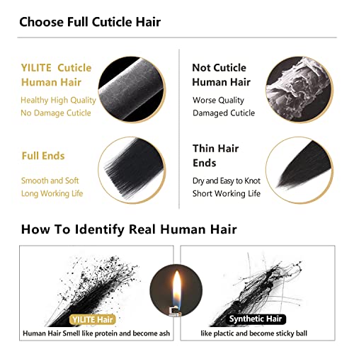 YILITE Tape in Hair Extensions Human Hair 24 inches 20pcs 50g Silky Straight Tape in Human Hair Extensions #613 Bleach Blonde(24Inch 613)