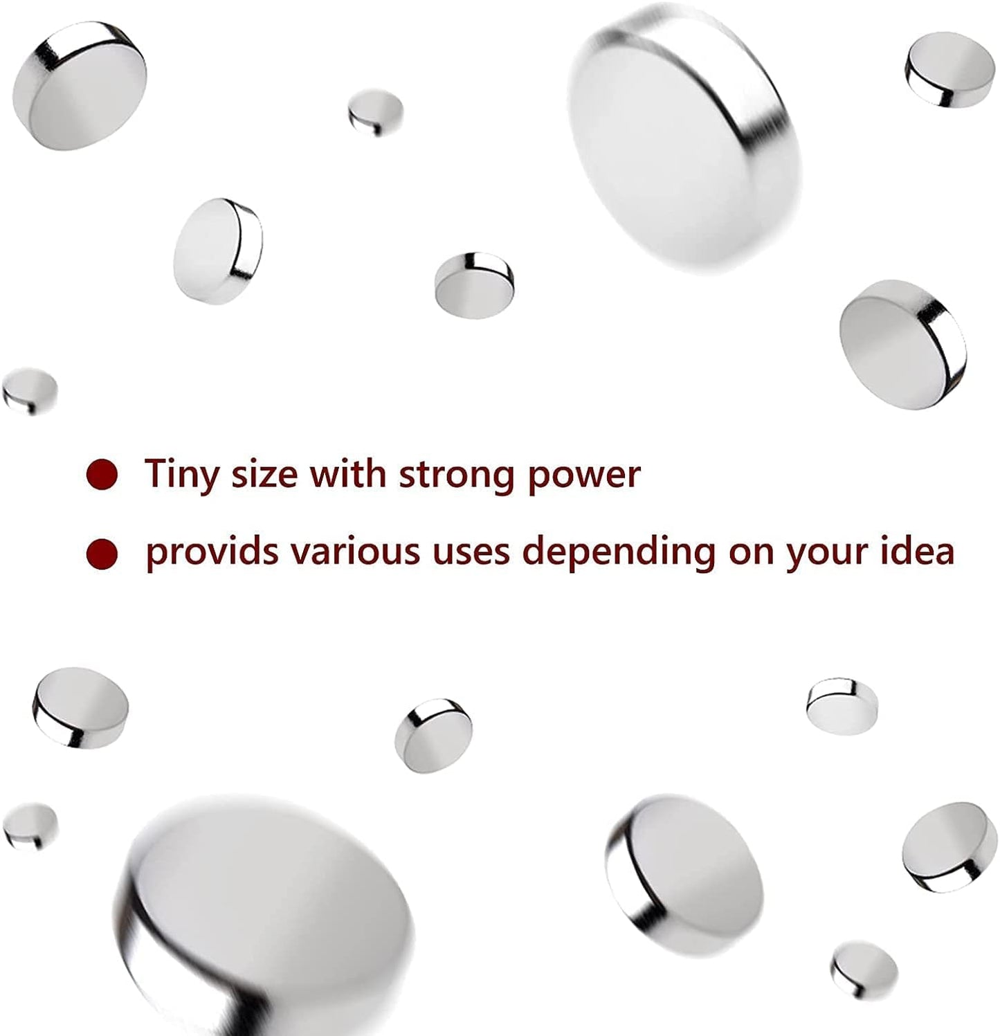rhinocats 100Pcs Small Strong Magnets，8x2mm Refrigerator Magnets，Mini Round Rare Earth Magnets for Miniatures, DIY, Office, Hobbies, Crafts and Science