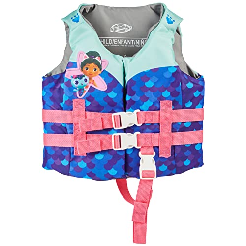 SwimWays Gabby's Dollhouse Swim Trainer Life Jacket, US Coast Guard Approved Life Vest Kids Swim Vest, Pool Floats & Life ...