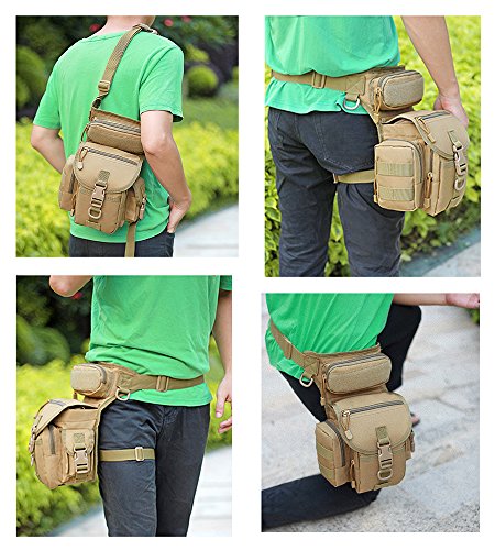 Multi-Purpose Tactical Drop Leg Bag Tool Fanny Thigh Pack Leg Rig Military Motorcycle Camera Versipack Utility Pouch, Blac...