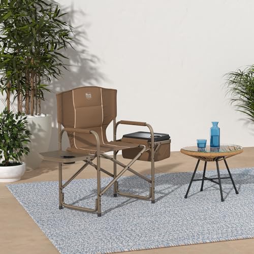 TIMBER RIDGE Folding Camping Chair with Cooler Bag, Director Chair Foldable with Side Table for Adults, Camp Chairs for Ou...
