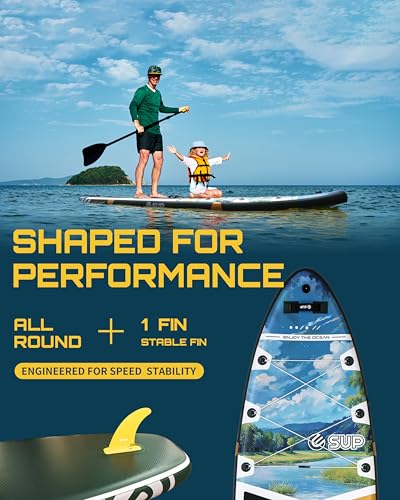 ESUP 11'6"x35" Extra Wide Inflatable Paddle Board, Big Size Stand up Paddleboards for 450lb/3 People/Family/Beginner/Yoga,...
