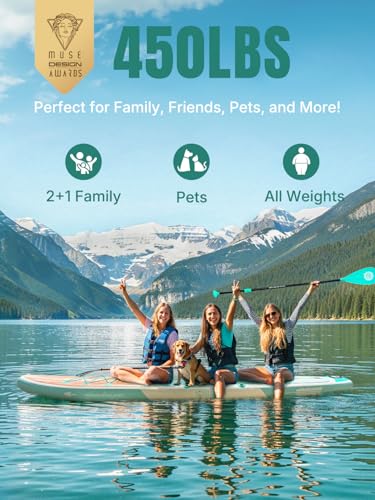 Niphean Inflatable Stand Up Paddle Board with SUP Accessories, Anti-Slip EVA Deck, 10’6’’ Inflatable Paddle Boards for Adu...