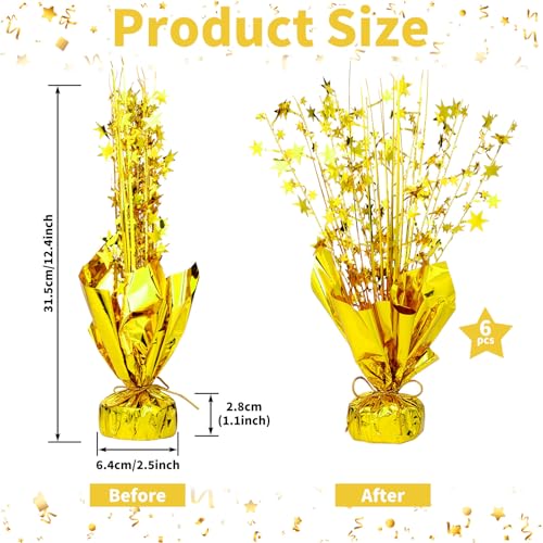 6 Pack Metallic Foil Spray Centerpiece Table Decoration Gold Party Centerpieces Table Decorations for Birthday Wedding Ann...