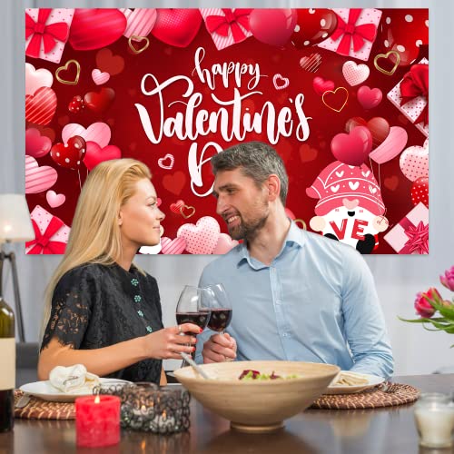 Large 71" X 43" Valentine's Day Backdrop, Red Pink Photography Background for Happy Valentine Party Decorations and Banner