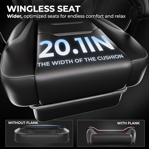 GTPLAYER Gaming Chair with Footrest, Big and Tall Game Chair 350lb Racing Style Computer Chair, Ergonomic Executive Office...