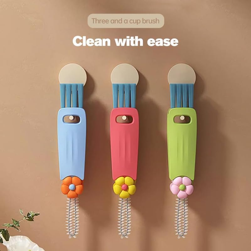 3 in 1 Cup Lid Gap Cleaning Brush, Multifunctional Bottle Brush, Cup Lid Gap Cleaner, Home Kitchen Crevice Cleaning Brush Tools (3PCS)