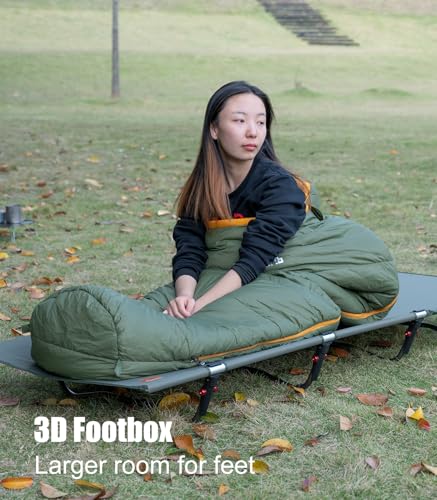 iClimb 1 3M Thinsulate Insulation Sleeping Bag and 1 Two-Heights Light Compact Anti-Sinking Chair, Ultralight Compact for ...