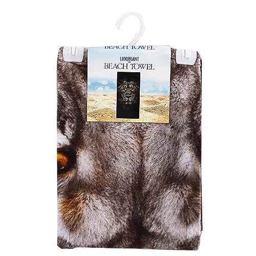 Northwest Classics Beach Towel, 30" x 60", Lion Face Design