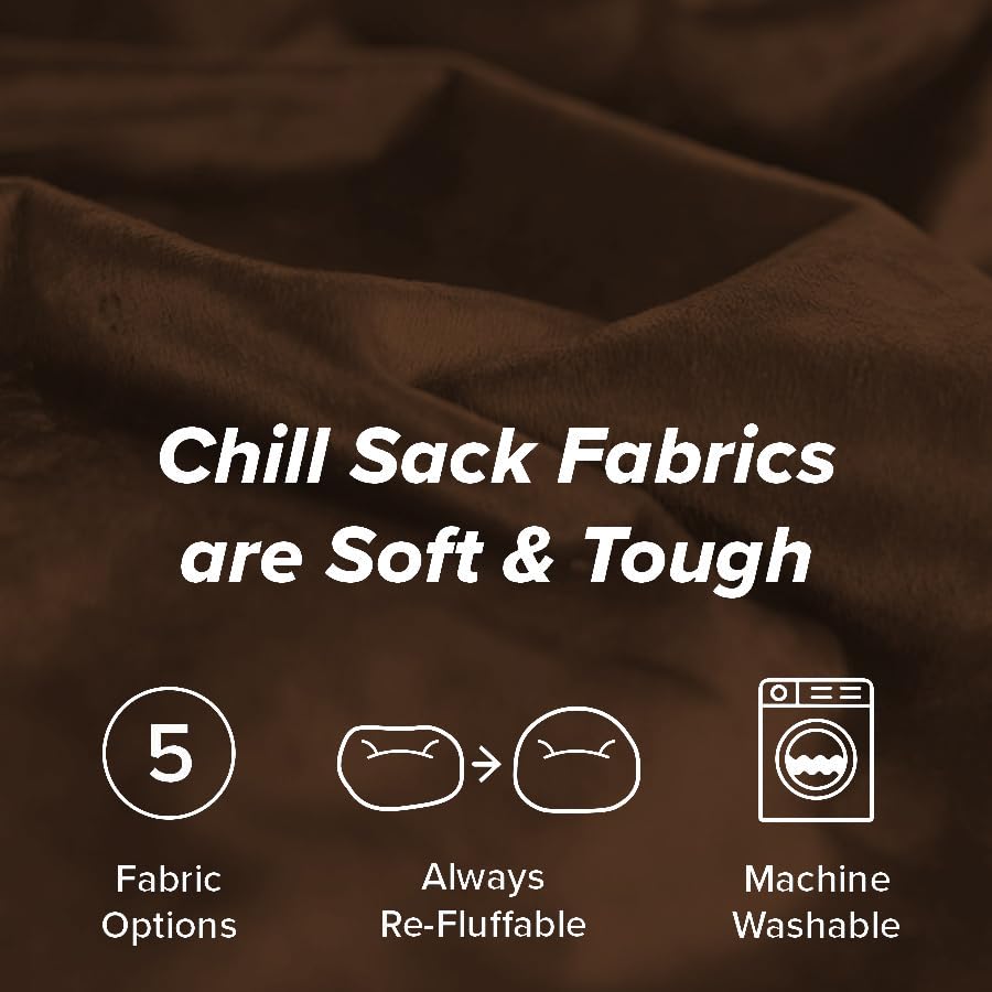 Chill Sack Bean Bag Chair: Giant 5' Memory Foam Furniture Bean Bag - Big Sofa with Soft Micro Fiber Cover - Cocoa Brown