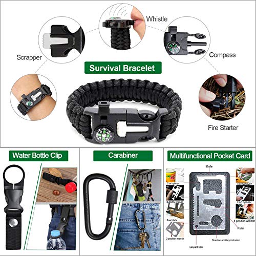 Angieast Survival Kit 35 in 1, First Aid Kit, Survival Gear, Survival Tool Gifts for Men Boyfriend Him Husband Christmas C...