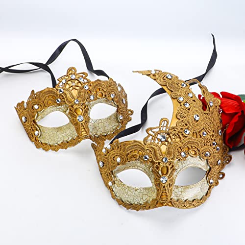 YU FENG Venetian Masquerade Mask for Women Couples Besties-Prom,Balls,Mardi Gras,Halloween and Parties Costume Mask