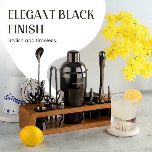 Modern Mixology 21-Piece Cocktail Shaker Set with Stand | Complete Cocktail Kit Gift Set | Top Bartender Gifts for Men & W...