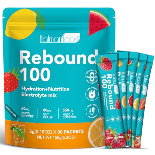 WOJBALMN 30 Sticks Sugar Free Electrolyte Powder Packets,5 Flavors Liquid Daily IV Electrolyte Drink Mixes for Rehydration...