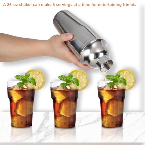 WELKOR 6 Piece 8oz Professional Cocktail Shaker Set with Built-in Strainer,Martini and Margarita Shaker for Home Bar, Bost...