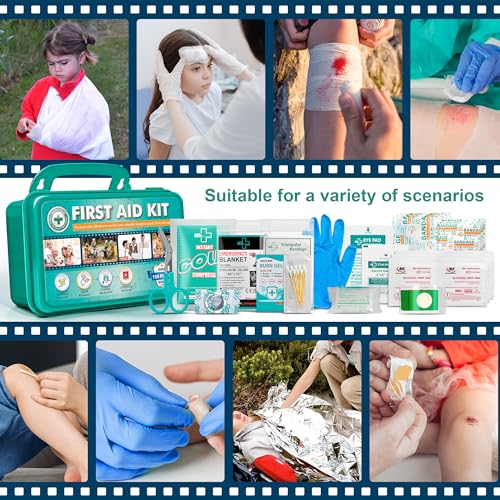 General Medi 150 Pieces Hardcase First Aid Kit - First Aid Box Contains Premium Medical Supplies for Travel, Home, Office,...