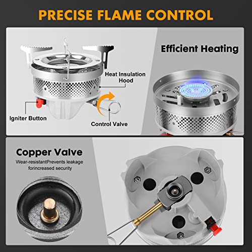 CAMPEAK Gen Camping Stove Cooking System | Portable Camping Backpacking Jet Burner | Fast and Safe Hiking Stove