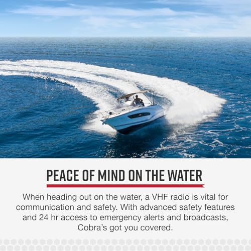 Cobra MR HH350 FLT Handheld Floating VHF Marine Radio - 6 Watt, Submersible, Noise Cancelling Mic, Backlit LCD Display, NO...