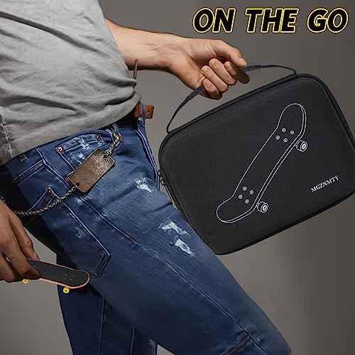 MGZNMTY Portable Storage Case for Teck Deck Ultra DLX Finger Skateboards, Fingerboard Carrying Case Compatible with 16 PCS Tech Deck Fingerboard (Large, Black)