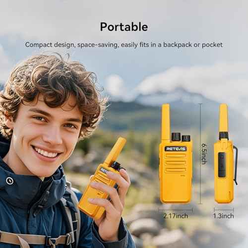 Retevis RT68 Walkie Talkies Rechargeable, Rugged Radios Walkie Talkie Long Range for Adults, Portable FRS 2 Way Radios, VOX Handsfree, 1200mAh Battery USB Charging for Outdoor Hiking Cycling (4 Pack)