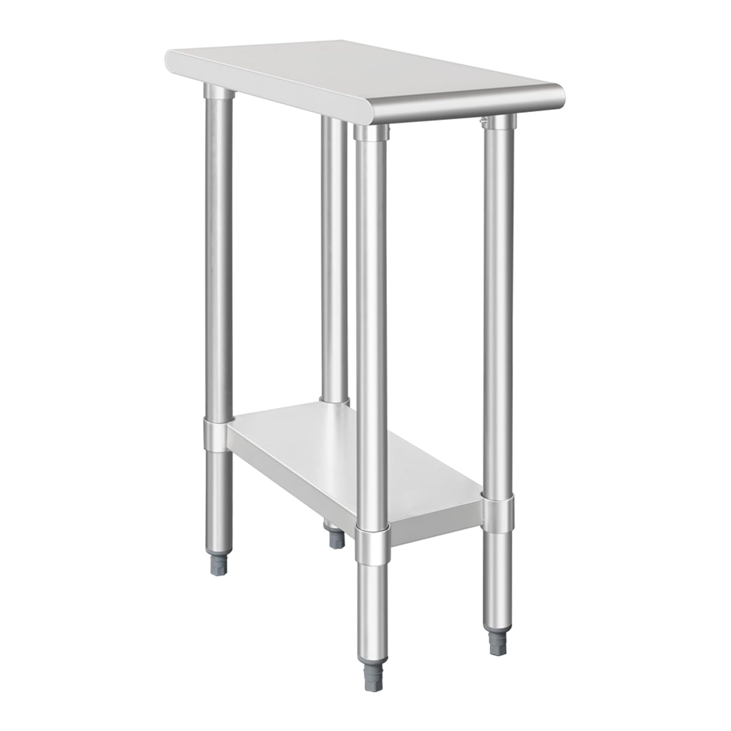 HARDURA Stainless Steel Table 24X12 Inches with Undershelf and Galvanized Legs NSF Heavy Duty Commercial Prep Work Table for Restaurant Kitchen Home and Hotel