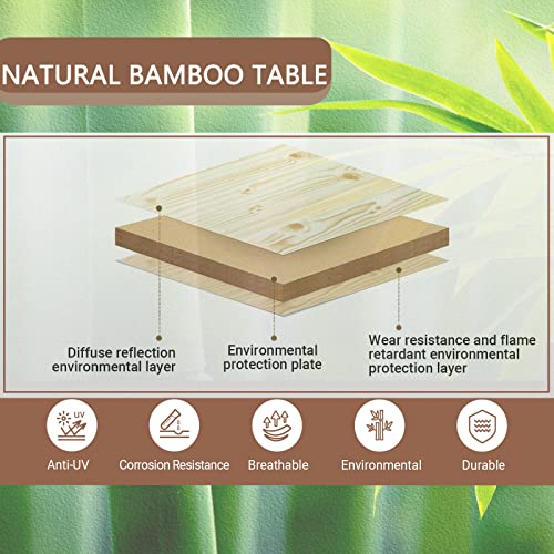 KingCamp Bamboo Adjustable, Anti-UV Portable Folding Table, Picnic, Camping, Three Heights,2-6 People, 23.6x15.7x10.6/15.7...