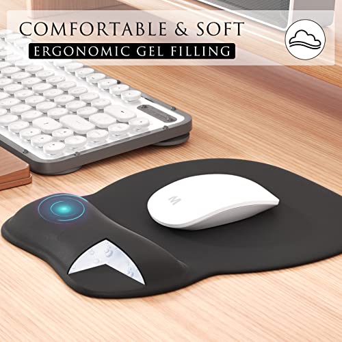 MROCO Ergonomic Mouse Pad with Gel Wrist Rest, Smooth Wrist Support Surface, Non-Slip PU Base for Pain Relief, Comfortable...