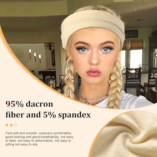 12 Pcs Stretchy Sport Headbands for Women,Absorbed Sport Headband Soft Twist Knotted Headbands for Yoga, Workout Daily Life
