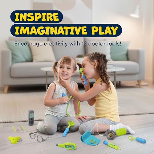 Kidzlane Doctor Kit for Kids - Kids Doctor Playset with Electronic Stethoscope - Kid Doctor Play Set - Pretend Play Doctor...