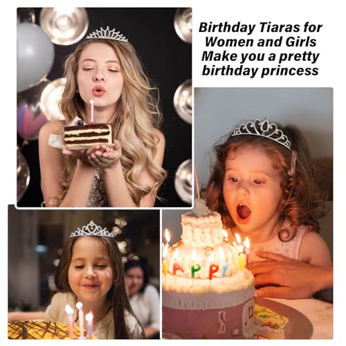 Tihebax Tiaras Crowns Headbands for Girls Women 10 Pcs Small Silver Princess Tiara Bulk Crown Tiaras Rapunzel Crowns for W...