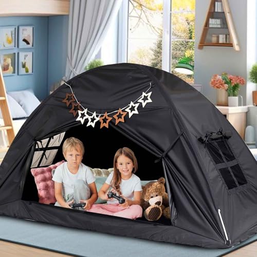CRAWLBO Bed Tent for Kid Twin Size Bed Canopy,Sensory Breathable Privacy Space Sleeping Drafty Room Dream Tents Indoor Pla...