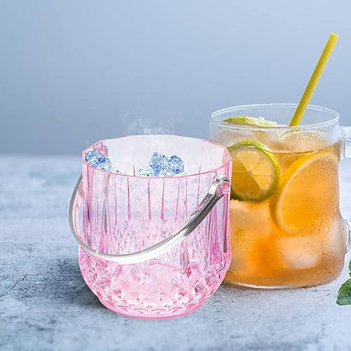 HOLIDYOYO Ice Bucket with Tongs,Plastic Ice Cube Container Beer Wine Chiller with Handle Beverage Tub Wine Bucket for Part...