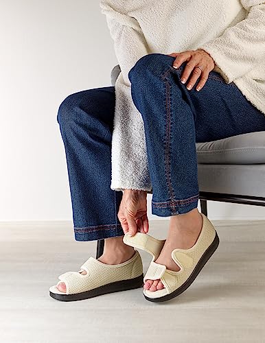 Silverts Diabetic Sandals for Women | Extra-Wide Non-Slip Comfortable Slippers for Elderly, Swelling, Sensitive Feet