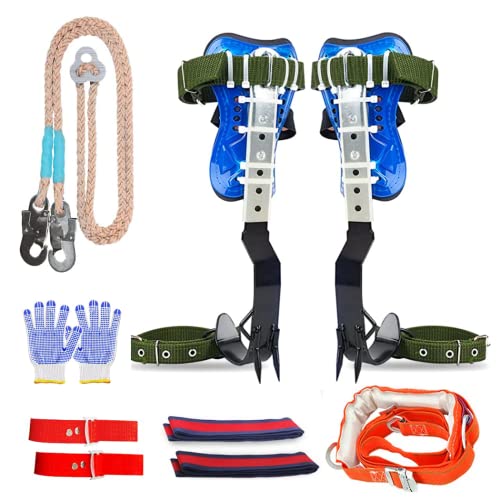 RANLOVE Tree Climbing Spikes Set, 304 Stainless Steel Adjustable Tree Climbing Spike 2 Gears and Non-Slip Pedal Trees, Pic...