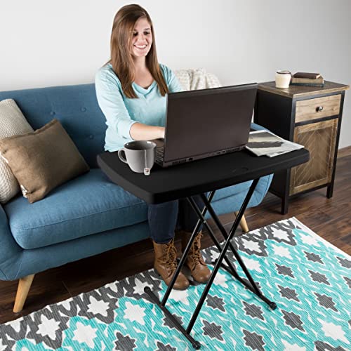Folding Table - Lightweight Portable Folding Desk - Small Plastic Table for Camping, Playing Cards, and Crafting by Everyd...