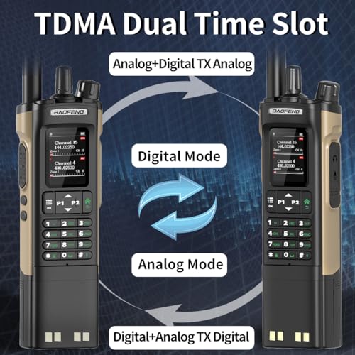 Ham Radio Baofeng DM32 DMR Radio Handheld Rechargeable Walkie Talkies Long Range DM32UV 5RM Two Way Radio NOAA Weather Rad...