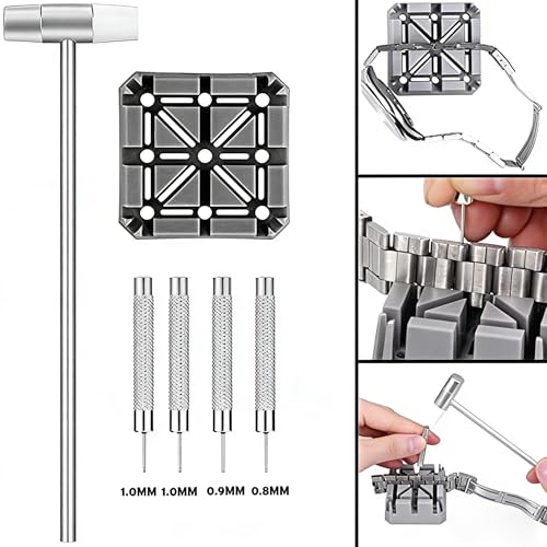 Watch Band Strap Link Pins Remover Repair Tool,24 in 1 Kit with 6 Extra Tips Replacement,20PCS Cotter Pin,Spring Bar Tool ...