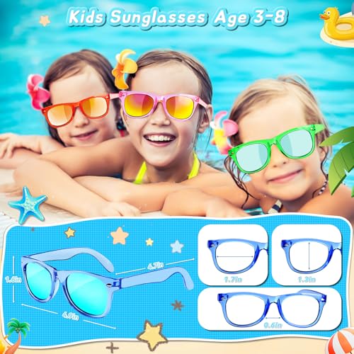 GKTZ Kids Sunglasses Party Favors - Boys Girls Age 3-8 Birthday Goodie Bags Stuffers, Neon Sunglasses with UV 400 Protecti...