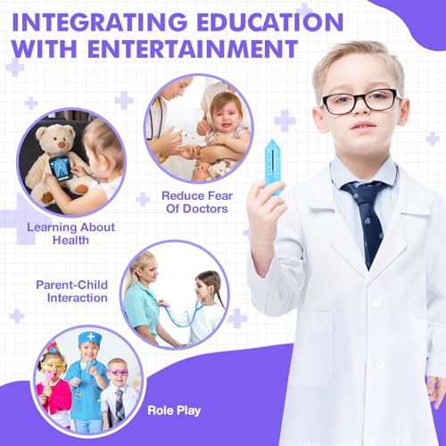 IVENRXIU Kids Doctors Play Set, 15 Pcs Doctor Kit for Toddlers 3-5, Doctor Set with Real Stethoscope, Pretend Play Toys fo...